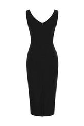 Schwarzes Bodycon 1960er Jahre Kleid